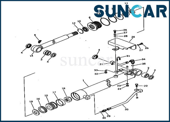 Bộ làm kín thùng cho các mô hình niêm phong xi lanh thủy lực 20S-63-76101 PC30-1 PC30-3 Máy xúc Komatsu