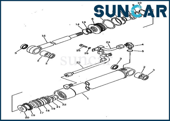 Bộ công cụ dịch vụ Swing Seal Kit phù hợp với 20S-63-86102 20S6386102 PC20-3 PC30-1 Komatsu Cylinder Assy
