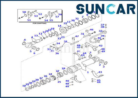 Bộ làm kín xi lanh sửa chữa Komatsu 7079976160 707-99-76160 cho PC220LL-8 PC240LL-10 PC290LL-11