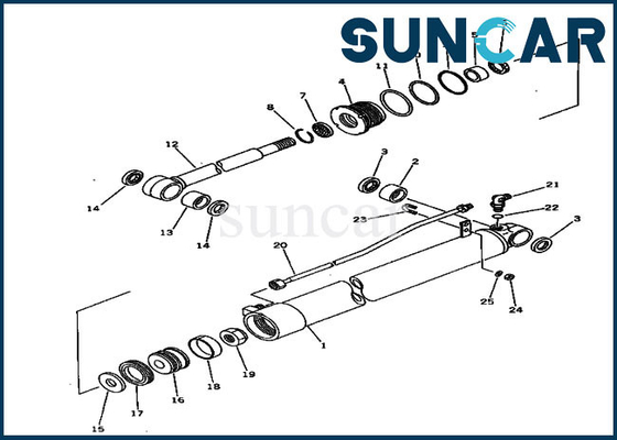 Bộ bịt kín cánh tay PC30-5 PW30-1 cho Bộ dịch vụ thay thế xi lanh thủy lực Komatsu 20S-63-66300