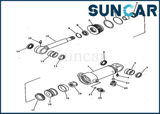 Bộ niêm phong lưỡi 20S-63-96300 20S6396300 Bộ dụng cụ sửa chữa xi lanh cho PC20-5 PC30-5 PC40-5 Komatsu