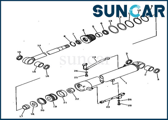 Bộ làm kín sửa chữa Xi lanh thủy lực 20S-63-56500 Bộ dịch vụ bùng nổ máy xúc Komatsu PC30-5
