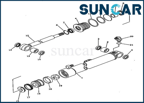 20S-63-86300 20S6386300 Swing Cylinder Seal Repair Kit For PC20-5 PC30-5 Komatsu Hydraulic Sealing Parts