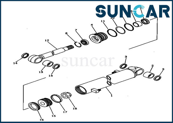 Bộ bảo dưỡng xi lanh cánh tay cho 20S-63-02030 PC30-6 Bộ dụng cụ thay thế con dấu máy xúc Komatsu