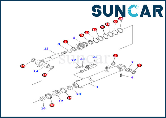 707-98-24890 7079824890 Komatsu dành cho PC25R-8 PC27MR-1 PC27MRX-1 Boom Cylinder Seal Kit