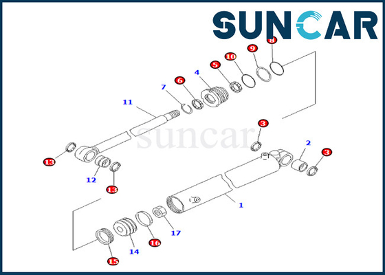 Boom Swing Cylinder Seal Kit 707-98-23130 7079823130 Phù hợp với PC25R-8 PC27MR-1 PC27MRX-1