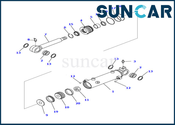 Bộ sửa chữa con dấu xi lanh lưỡi chất lượng cao 707-98-12630 7079812630 Komatsu cho PC26MR-3