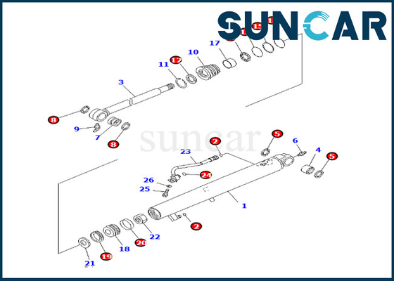 Bộ làm kín xi lanh xô 707-98-13990 7079813990 Komatsu Phù hợp với PC27MR-3 PC27MR-2 PC26MR-3
