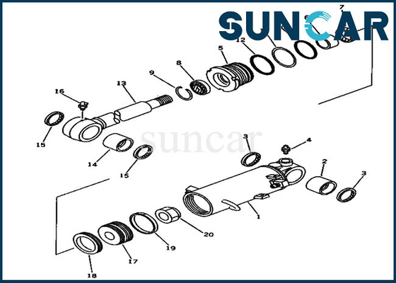 Bộ dụng cụ bảo trì lưỡi phù hợp với 20S-63-02062 20S6302062 Bộ làm kín Xi lanh thủy lực PC20-6 PC30-6 Máy xúc Komatsu