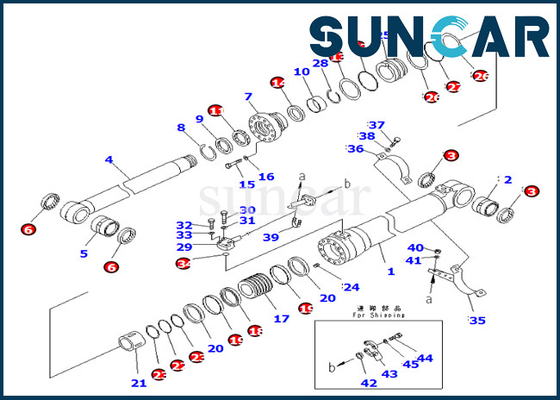 7079959330 707-99-59330 Bộ sửa chữa xi lanh Komatsu Boom Phù hợp với PC290-8K PC270-8 PC270LC-8
