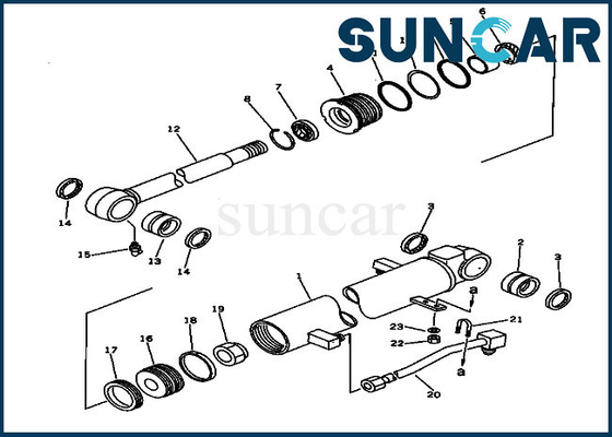 PC30-6 Xi lanh thủy lực Komatsu 20S-63-02040 Bộ làm kín thùng sửa chữa Bộ công cụ dịch vụ thay thế máy xúc