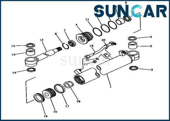 Bộ làm kín Komatsu cho 20S-63-02050 20S6302050 PC20-6 PC30-6 Swing Cylinder Assy Repair Kit Phụ tùng