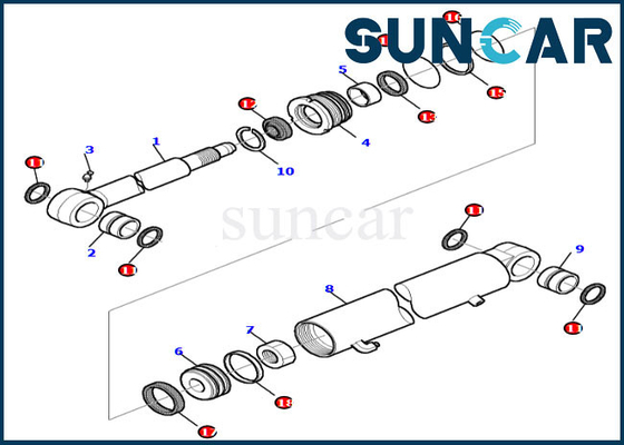 Bộ niêm phong cánh tay máy xúc 878000413 PC30-7 PC35R-8 Bộ sửa chữa niêm phong xi lanh thủy lực Komatsu