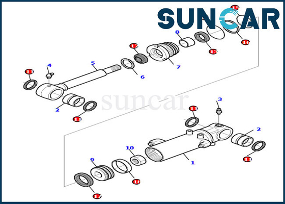 878000205 Bộ niêm phong sửa chữa xi lanh lưỡi cho PC30-7 PC35R-8 Bộ phận bộ dịch vụ Komatsu