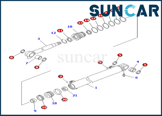 Boom Cylinder Seal Kit Komatsu 707-98-23890 7079823890 Boom Cylinder Seal Kit cho PC27MR-3 PC27MR-2