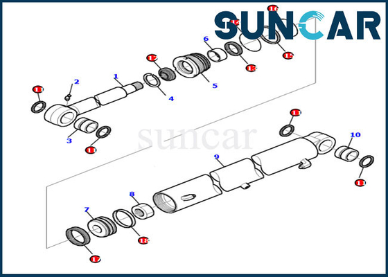 Bộ sửa chữa xi lanh 878000414 Bộ làm kín thùng máy xúc cho các kiểu thiết bị Komatsu PC30-7