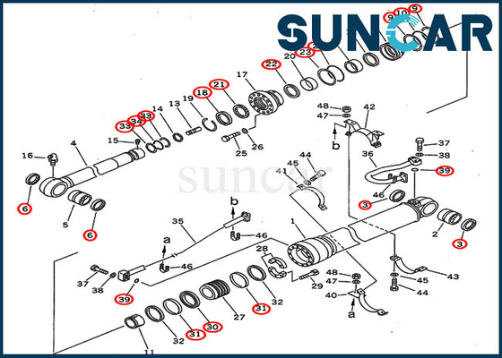 Bộ bịt dầu cánh tay 707-99-67110 Bộ sửa chữa xi lanh 7079967110 Phù hợp với Komatsu PC300-5 PC310-5 Thiết bị hạng nặng