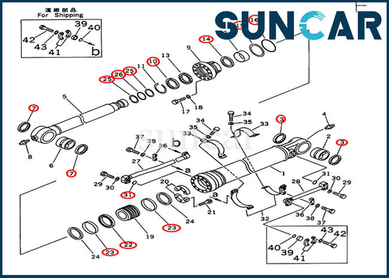 707-99-58110 Bộ làm kín xi lanh xô phù hợp với các kiểu máy PC300LC-5 PC350-6 Komatsu Service Kit