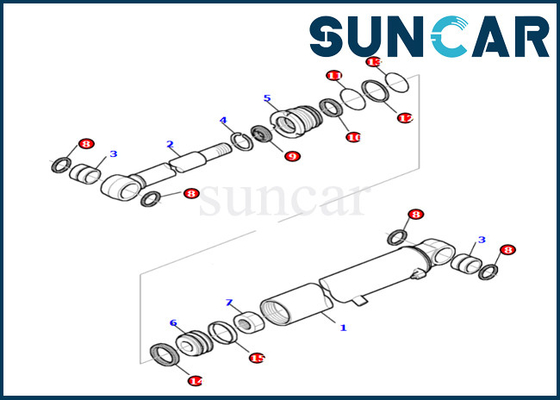 Bộ niêm phong sửa chữa xi lanh cánh tay có độ bền cao cho Bộ bảo dưỡng xi lanh cánh tay PC27R-8 Komatsu 878000522