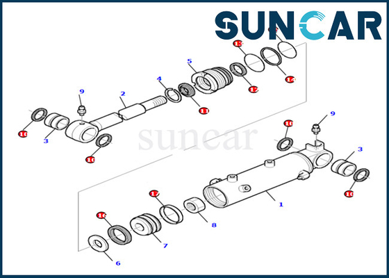 Bộ làm kín xi lanh lưỡi dao chất lượng cao chống mài mòn và dầu phù hợp với PC27R-8 Komatsu 878000524