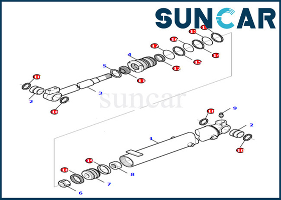 878000520 Bộ làm kín xi lanh bùng nổ Komatsu cho Bộ thay thế xi lanh bùng nổ Komatsu PC27R-8