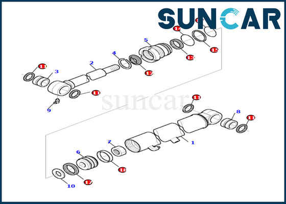 Bộ niêm phong xi lanh xô 878000523 Komatsu cho PC27R-8 chất lượng cao và bán chạy nhất