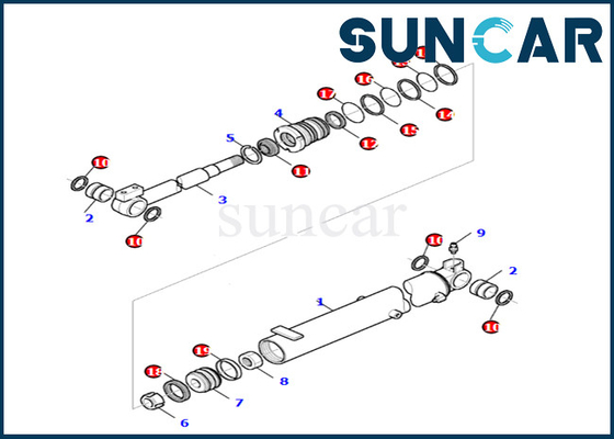 Bộ làm kín xi lanh bùng nổ Komatsu 878000665 Bộ thay thế xi lanh bùng nổ phù hợp với PC27R-8