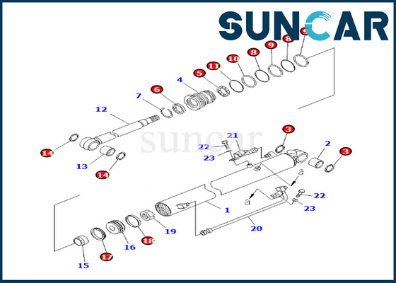 Komatsu 707-98-24170 7079824170 Boom Cylinder Seal Kit Phù hợp với BR200T-1 BR200T-1 BR200T-1A