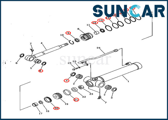 Bộ thay thế con dấu xi lanh cánh tay 7079822150 707-98-22150 Komatsu cho PC28UD-2 PC28UG-2 PC28UU-2