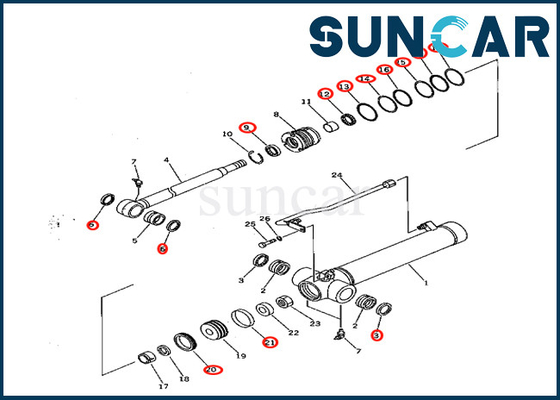 7079822080 707-98-22080 Bộ làm kín xi lanh cánh tay Komatsu Phù hợp với PC28UD-2 PC28UG-2 PC28UU-2