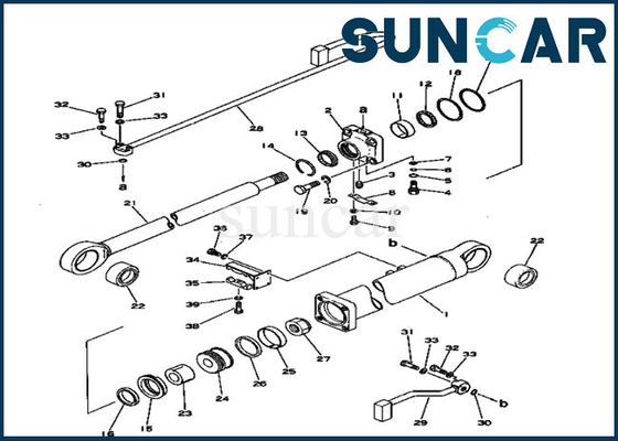 207-63-56100 Bộ phận bộ dịch vụ Komatsu cho PC300-1 PC300LC-1 Máy xúc Boom Xi lanh Assy