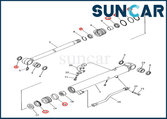707-98-12400 7079812400 Bộ niêm phong xi lanh gầu Komatsu cho PC28UD-2 PC28UG-2 PC28UU-2