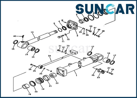 Bộ niêm phong xô Bộ xi lanh thủy lực Phù hợp với 207-63-76500 Bộ làm kín PC300-2 PC300LC-2 Komatsu
