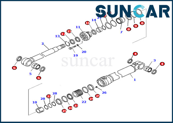 Bộ thay thế xi lanh Boom 721-98-00390 7219800390 Komatsu Phù hợp với PC290LC-10 PC290NLC-10