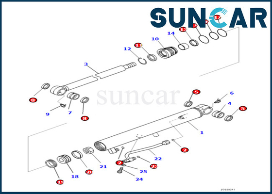 Komatsu 707-98-14370 7079814370 Bộ bảo dưỡng xi lanh xô cho PC35MR-3 PC30MR-3 Bộ làm kín xi lanh