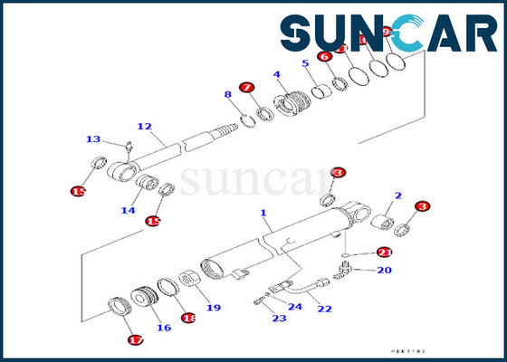 707-98-22840 7079822840 Bộ sửa chữa con dấu xi lanh cánh tay Komatsu Phù hợp với PC30R-8 Bộ con dấu xi lanh cánh tay