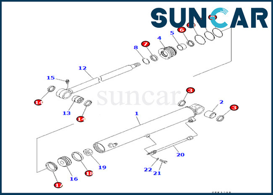 Boom Swing Seal Kit 7079824900 707-98-24900 Dump Cylinder Seal Kit cho CD30R-1 PC30R-8 PC35R-8