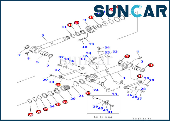 Bộ sửa chữa con dấu xi lanh xô 707-99-59130 7079959130 Komatsu phù hợp với PC350LC / NLC-8 PC360LC / NLC-10