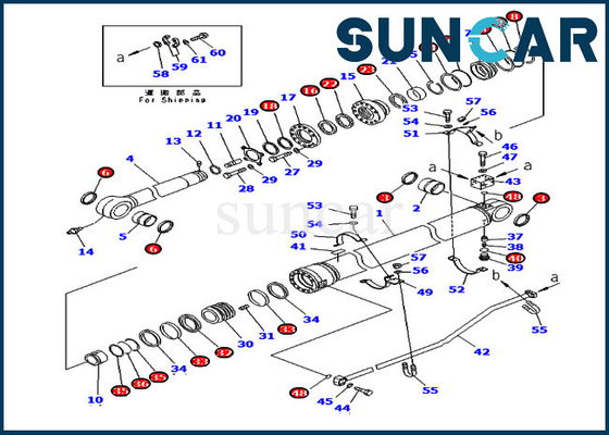 707-99-72280 Bộ bịt kín cánh tay Phiên bản nước ngoài 7079972280 PC300-7 Bộ dụng cụ sửa chữa xi lanh Komatsu