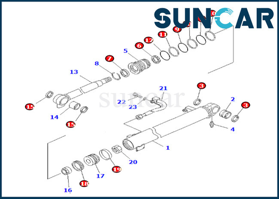 707-98-24281 7079824281 Bộ niêm phong xi lanh bùng nổ Komatsu cho PC35MR-1 PC35MRX-1A Bộ dịch vụ xi lanh bùng nổ