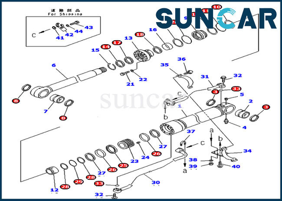 707-99-58080 Bộ sửa chữa con dấu xi lanh Phù hợp với PC300LC-7 PC300-8 Phiên bản nước ngoài của Thiết bị Komatsu