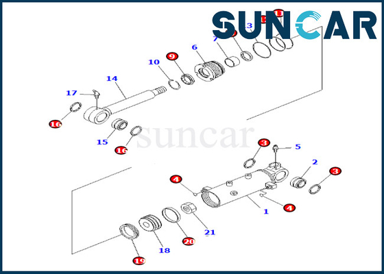 707-98-24770 7079824770 Bộ dịch vụ xi lanh nâng lưỡi Komatsu cho PC35MR-3 PC35MR-2