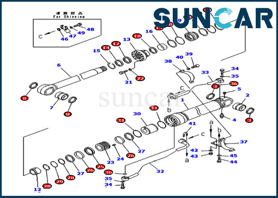 707-99-58440 Bộ làm kín máy xúc Bộ xi lanh thủy lực Phù hợp với PC300-7 Bộ niêm phong thay thế Komatsu
