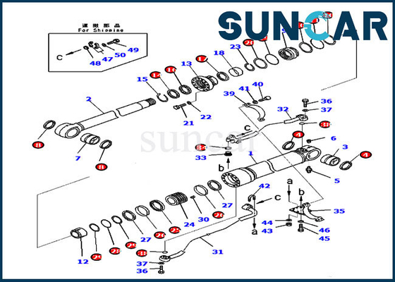 PC350-8 PC300-8 707-99-58081 Bộ công cụ sửa chữa con dấu Komatsu Boom Bộ làm kín dầu xi lanh thủy lực