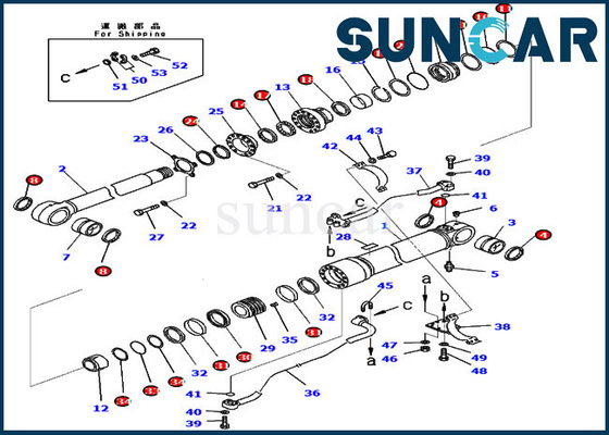 PC300-8 Komatsu 707-99-59362 Bộ sửa chữa xi lanh bùng nổ 7079959362 Bộ làm kín dầu thay thế thủy lực