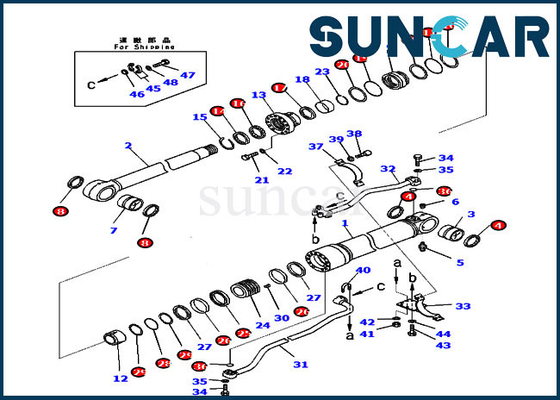 707-99-59270 Boom Cylinder Service Kit Model PC300-8 Bộ sửa chữa con dấu máy xúc Komatsu