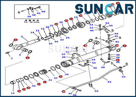707-99-72281 Bộ dụng cụ làm kín xi lanh cánh tay Bộ dụng cụ sửa chữa cho thiết bị mô hình PC300-8 Bộ phận bên trong Komatsu