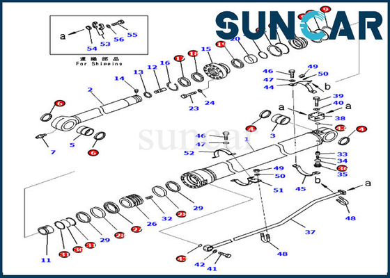 Bộ bảo dưỡng xi lanh cánh tay 707-99-72350 7079972350 Máy xúc PC300-8 Bộ làm kín dầu Komatsu