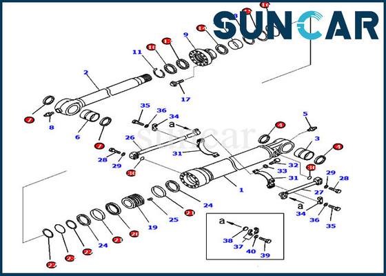 Bộ làm kín thùng 707-99-59550 Bộ xi lanh thủy lực Phù hợp với Bộ thay thế KOMATSU PC360LC-10 PC360NLC-10