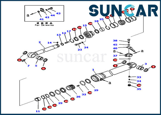 Bộ làm kín xi lanh cánh tay Komatsu 721-98-00520 Phù hợp với mô hình thiết bị PC360LC-11 PC390LC-11 Máy xúc